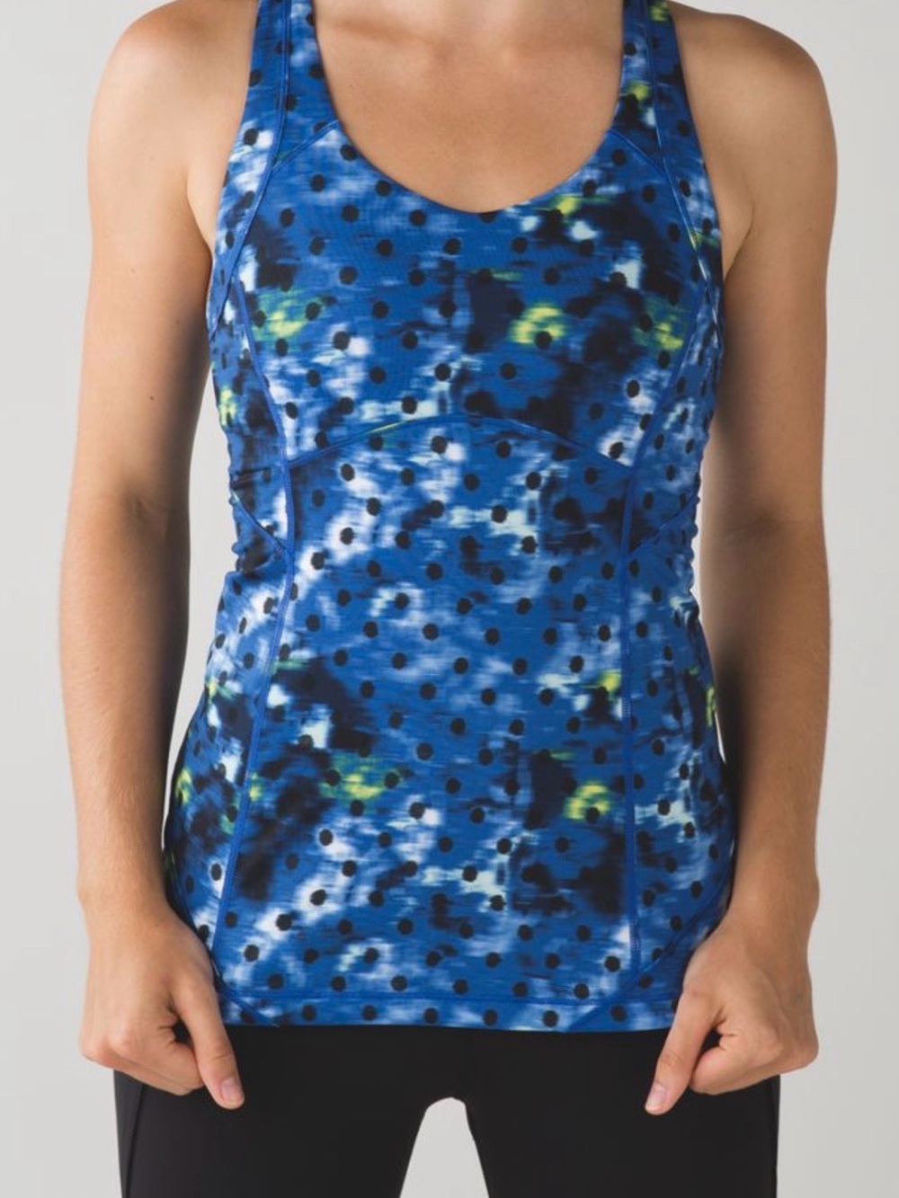lululemon athletica Blue Polka-Dot Abstract Racerback Tank